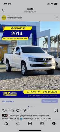 VOLKSWAGEN AMAROK 2.0 S 4X4 CD 16V TURBO INTERCOOLER DIESEL 4P MANUAL VOLKSWAGEN AMAROK 2.0 S 4X4 CD 16V TURBO INTERCOOLER DIESEL 4P MANUAL